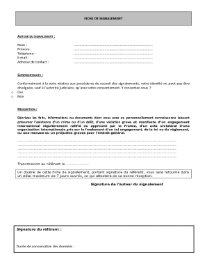 French Whistleblower Report Form