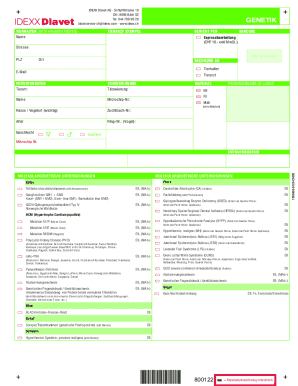 Veterinary Genetic Testing Form