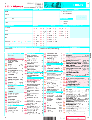 Veterinary Lab Test Form