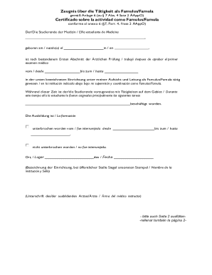 Famulus Activity Certificate