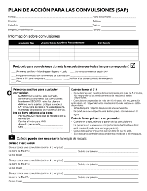 Seizure Action Plan Form