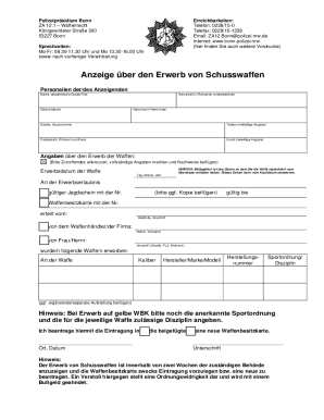 German Firearm Acquisition Notice