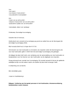 Dutch Rental Reduction Request