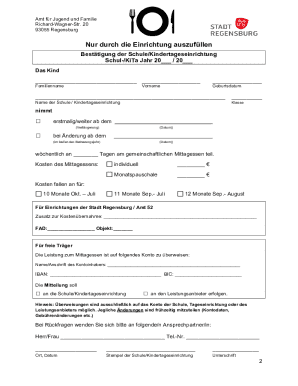 School Lunch Participation Confirmation Form