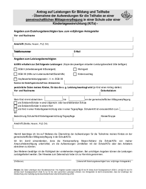 German Education and Participation Benefits Application