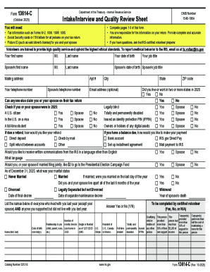 IRS Form 13614-C Intake Sheet