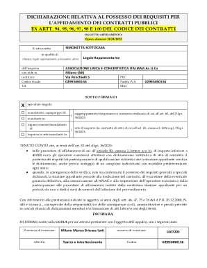 Italian Public Contract Qualification Declaration