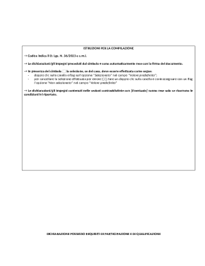 Italian Direct Award Declaration Form
