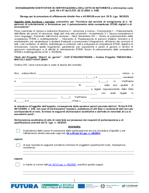 Italian Declaration of Substitution of Certification