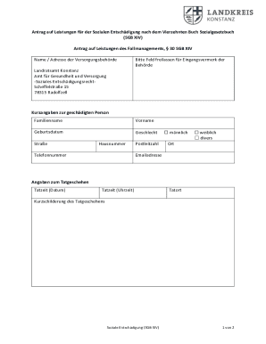 Soziale Entschädigung Application Form
