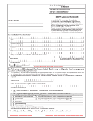 SEPA Direct Debit Mandate for Taxes