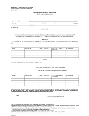 Italian Anti-Mafia Declaration Form