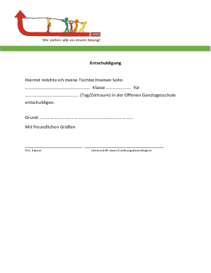 Excuse Note for After-School Care