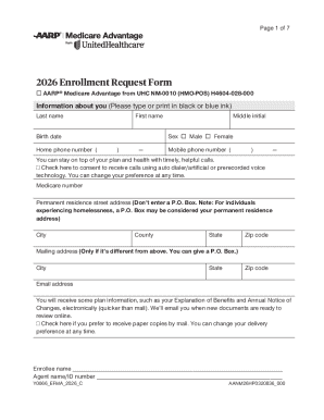 2026 AARP Medicare Advantage Enrollment Form