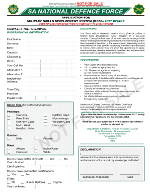 Military Skills Development System Application Form