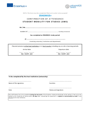 ERASMUS+ Confirmation of Attendance