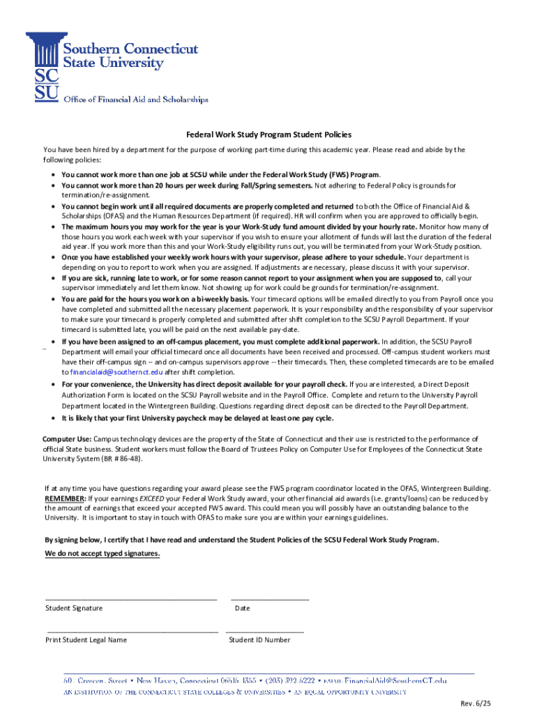 Federal Work Study Proof Examples Federal Work Study Authorization Form - Blank Fillable Template | Fill ...
