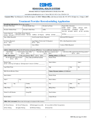 BHS Recredentialing Application