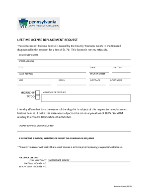 Lifetime License Replacement Request