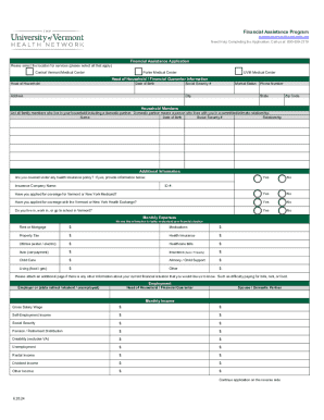 Vermont Financial Assistance Application