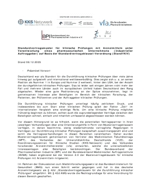 Standardvertragsmuster für klinische Prüfungen mit Arzneimitteln