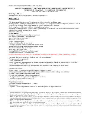 Erasmus+ Participant Grant Agreement