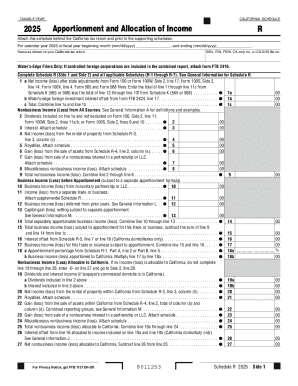 California Schedule R 2025