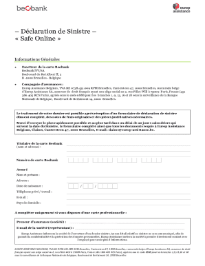 Safe Online Claim Form