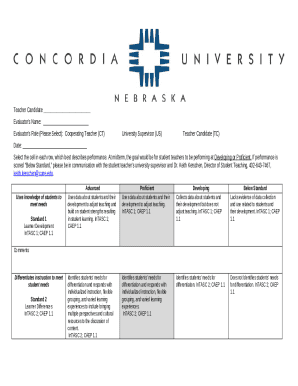 Teacher Evaluation Form