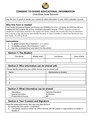 Consent to Share Educational Information