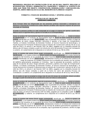 Colombia Social Security Payment Form