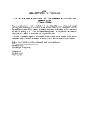 Colombia Social Security Payment Certification