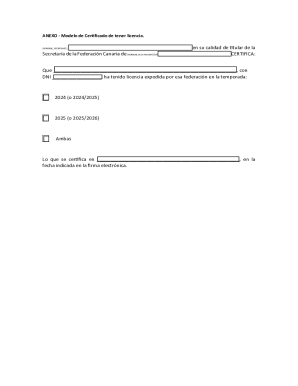 Canary Federation License Certificate