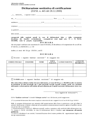 Italian Anti-Mafia Declaration Form