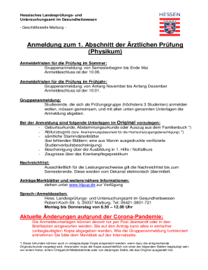 Hessian Medical Examination Registration