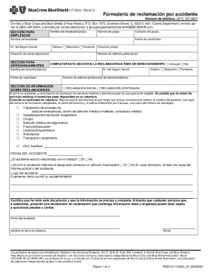 Formulario de reclamación por accidente