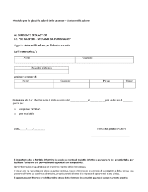 School Absence Justification Form