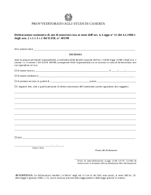 Italian Self-Declaration Form