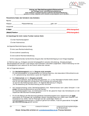 Bavaria Learning Disability Accommodation Request