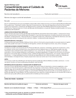 Student Wellness Center Consent Form