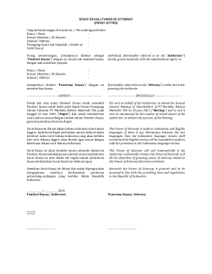 Power of Attorney for Shareholders Meeting