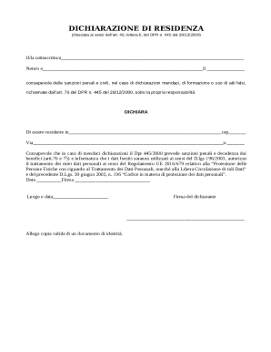 Residence Declaration Form