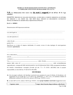 Italian Anti-Mafia Declaration Form