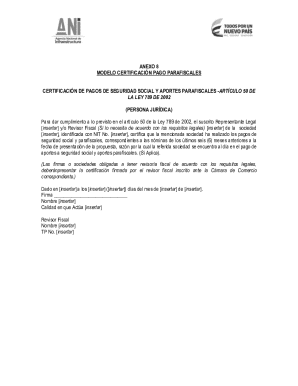 Colombia Social Security Payment Certification