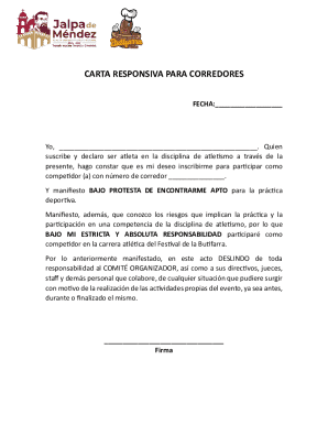 Carta Responsiva Para Corredores