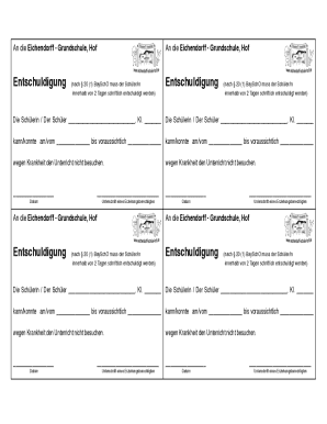 School Absence Excuse Note