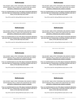 Methotrexate Patient Card