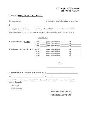 Teacher Vacation Request Form