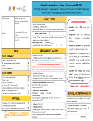 Midline Catheter Evaluation Checklist