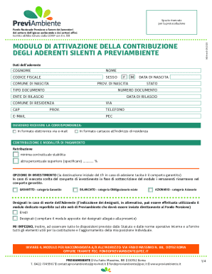 Previambiente Pension Contribution Activation Form